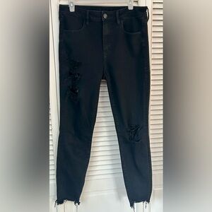 American Eagle Outfitters Black Ripped Skinny Jeans
